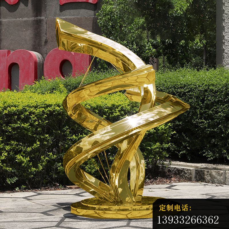 不锈钢钛金色时来运转景观雕塑_800*800