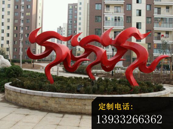 不锈钢小区奔跑运动雕塑_567*425