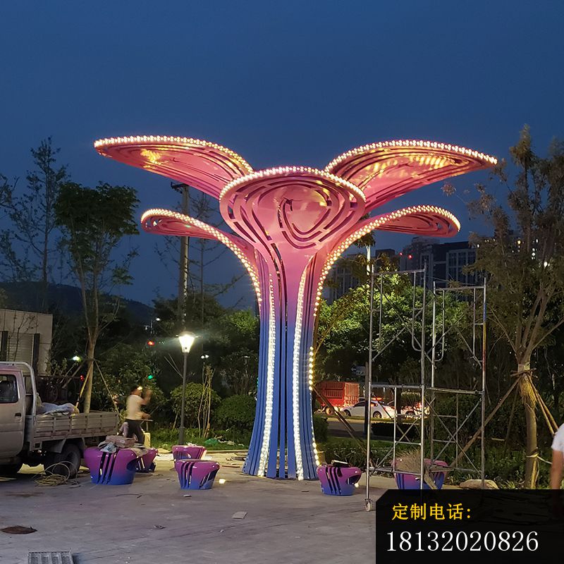 不锈钢彩绘小区树景观摆件_800*800