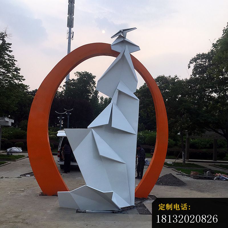 不锈钢折纸景观雕塑_800*800