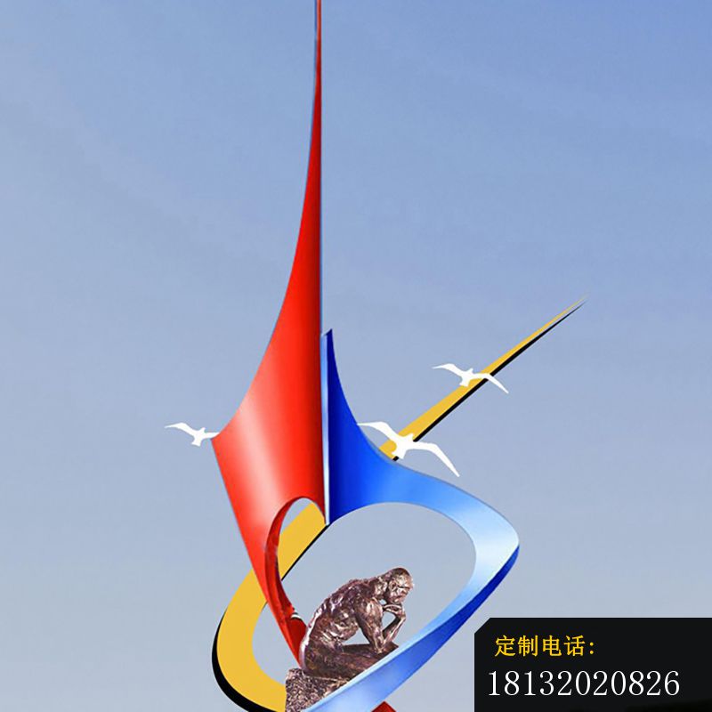 不锈钢飞翔景观雕塑_800*800