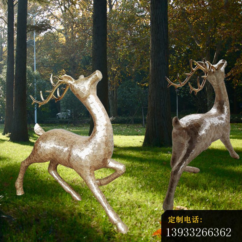 不锈钢园林抽象鹿雕塑_800*800