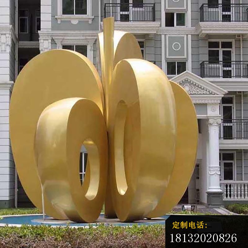 不锈钢抽象苹果雕塑 (2)_800*800