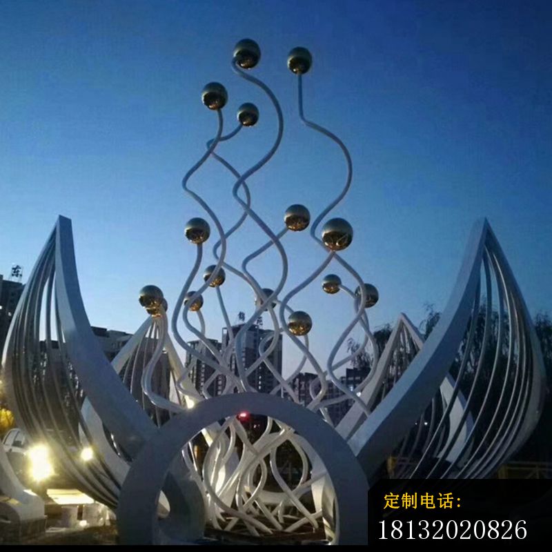 不锈钢荷花广场景观雕塑 (1)_800*800