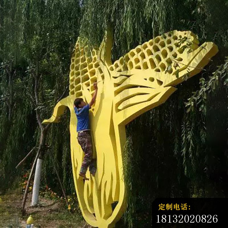 不锈钢玉米雕塑，公园玉米不锈钢雕塑 (1)_800*800
