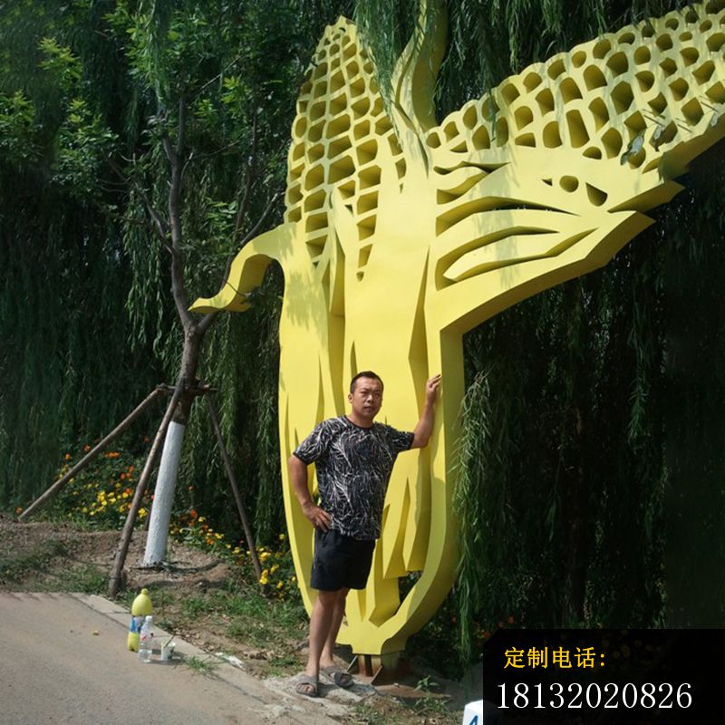 不锈钢玉米雕塑，景观不锈钢雕塑_800*800