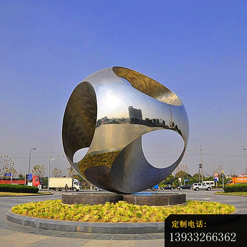 城市不锈钢抽象圆球雕塑_800*800