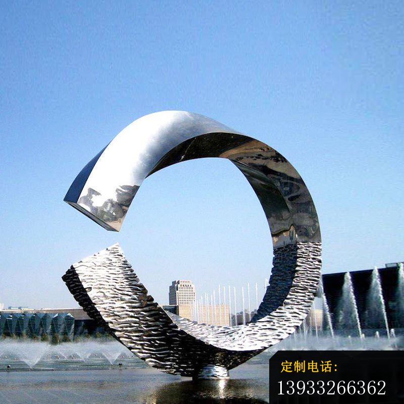 抽象镜面圆环不锈钢雕塑_800*800