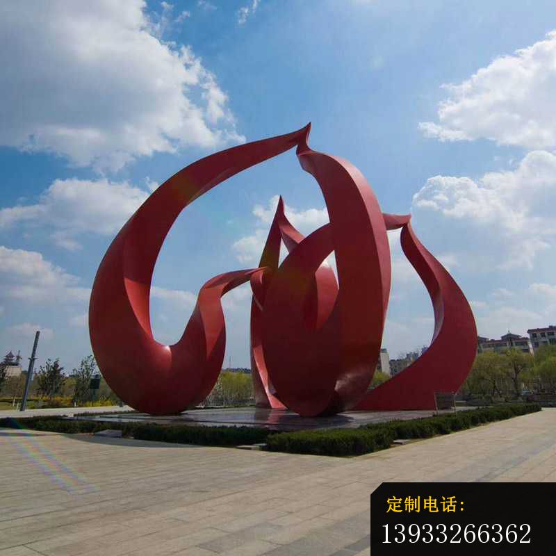 大型广场红色不锈钢抽象雕塑_800*800