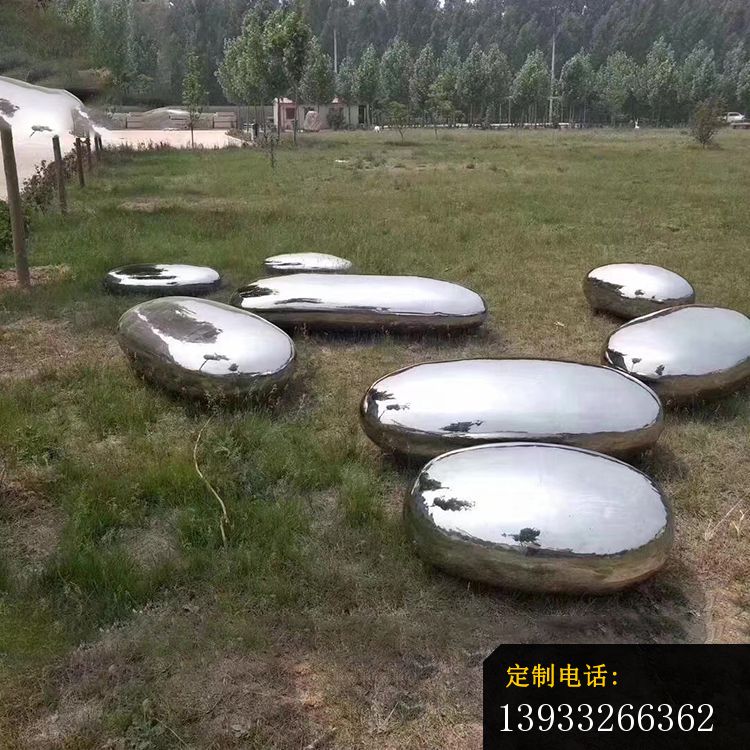 鹅卵石抽象镜面不锈钢雕塑_750*750