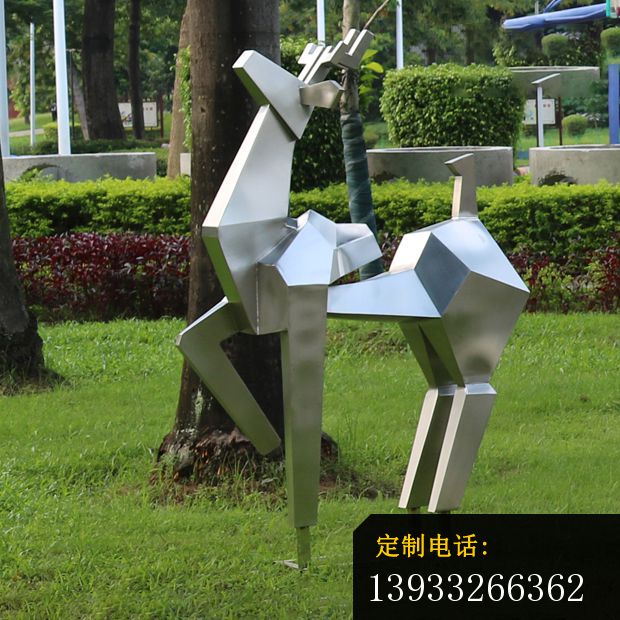 福鹿双至几何不锈钢装饰雕塑_620*620
