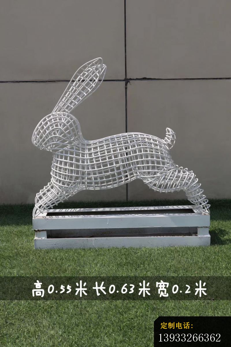 各种姿势不锈钢镂空兔子摆件雕塑_800*1200