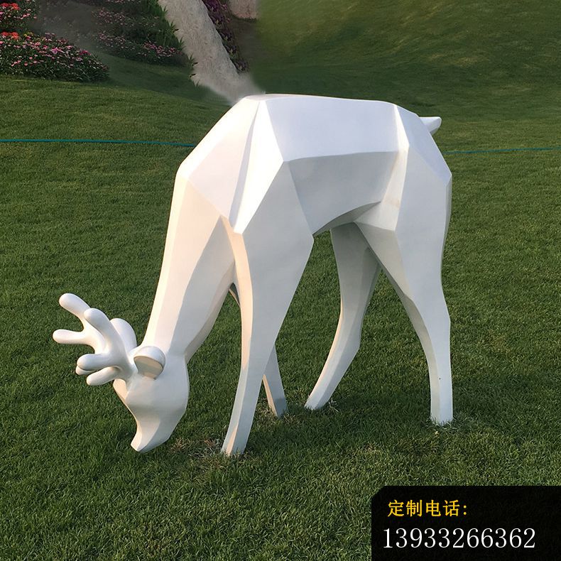 几何低头鹿不锈钢雕塑_790*790