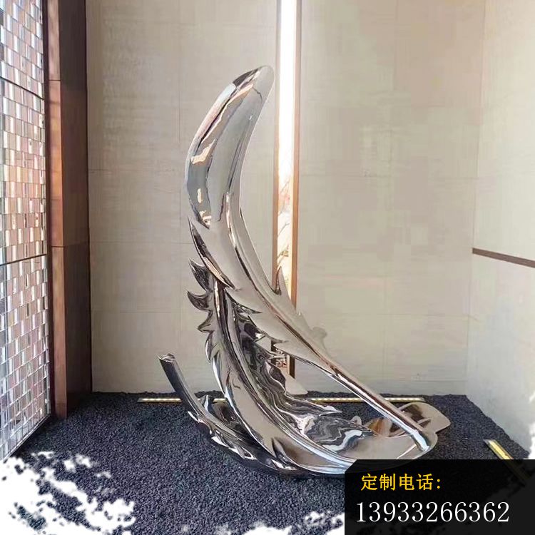镜面不锈钢羽毛雕塑_750*750