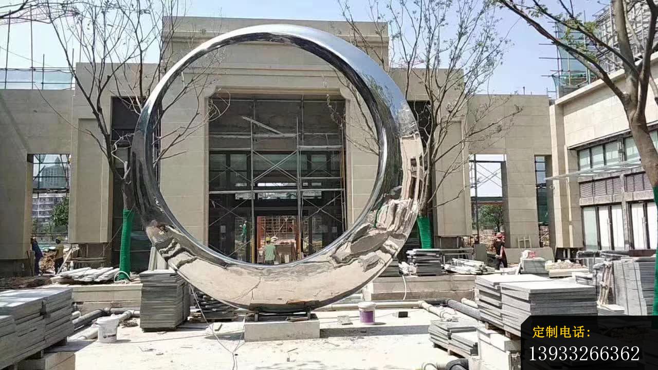 酒店镜面不锈钢圆环景观雕塑_1280*720