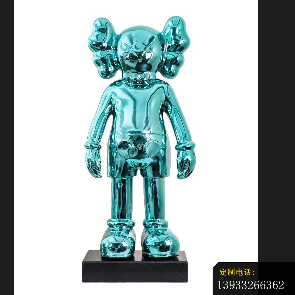 蓝色动漫不锈钢机器人雕塑_956*956