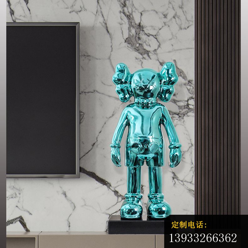 蓝色动漫不锈钢机器人景观雕塑_790*790