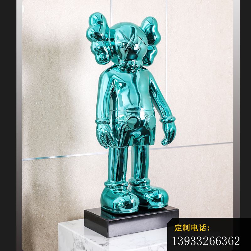 创意蓝色动漫不锈钢机器人雕塑_800*800