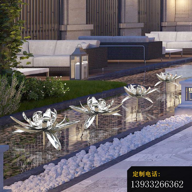 镜面莲花不锈钢雕塑_790*790