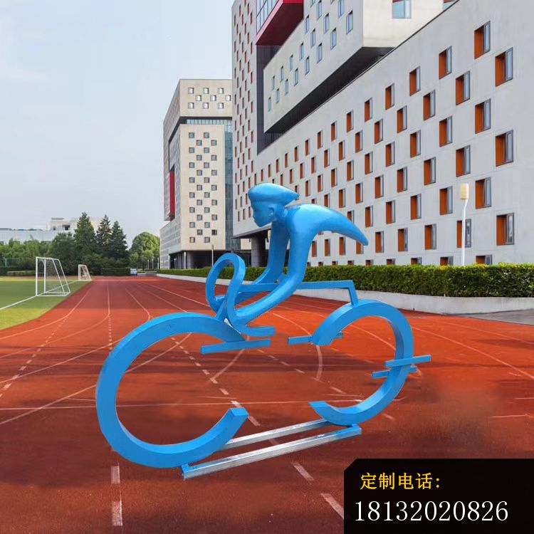 不锈钢半身骑车雕塑_750*750