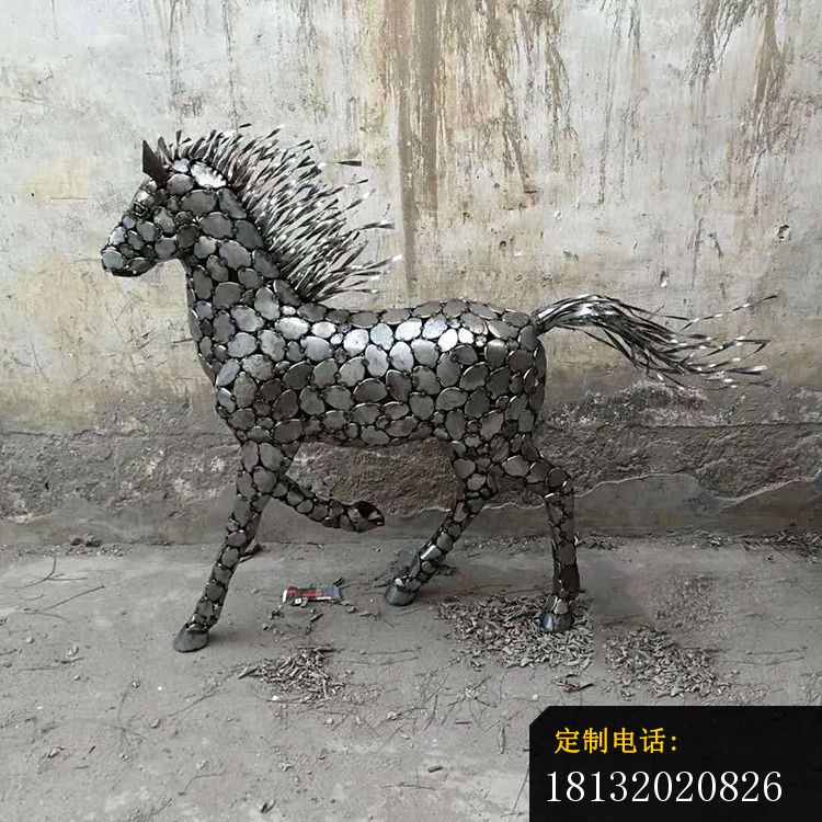 不锈钢奔马动物雕塑_750*750