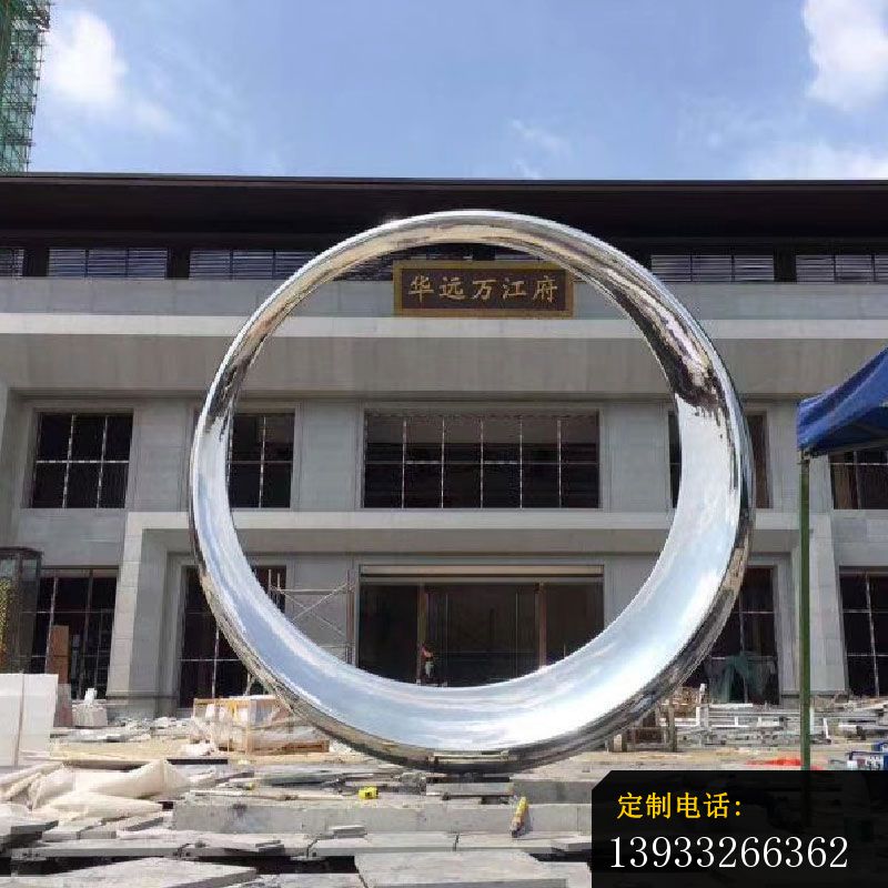 售楼部镜面圆环不锈钢摆件雕塑_800*800
