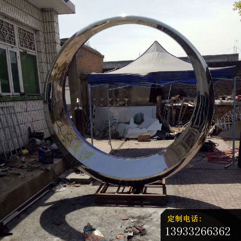 售楼部镜面圆环不锈钢装饰雕塑_800*800