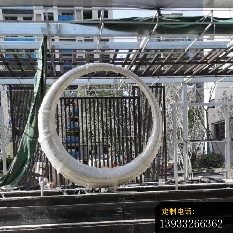 售楼部镜面圆环不锈钢创意雕塑_800*800