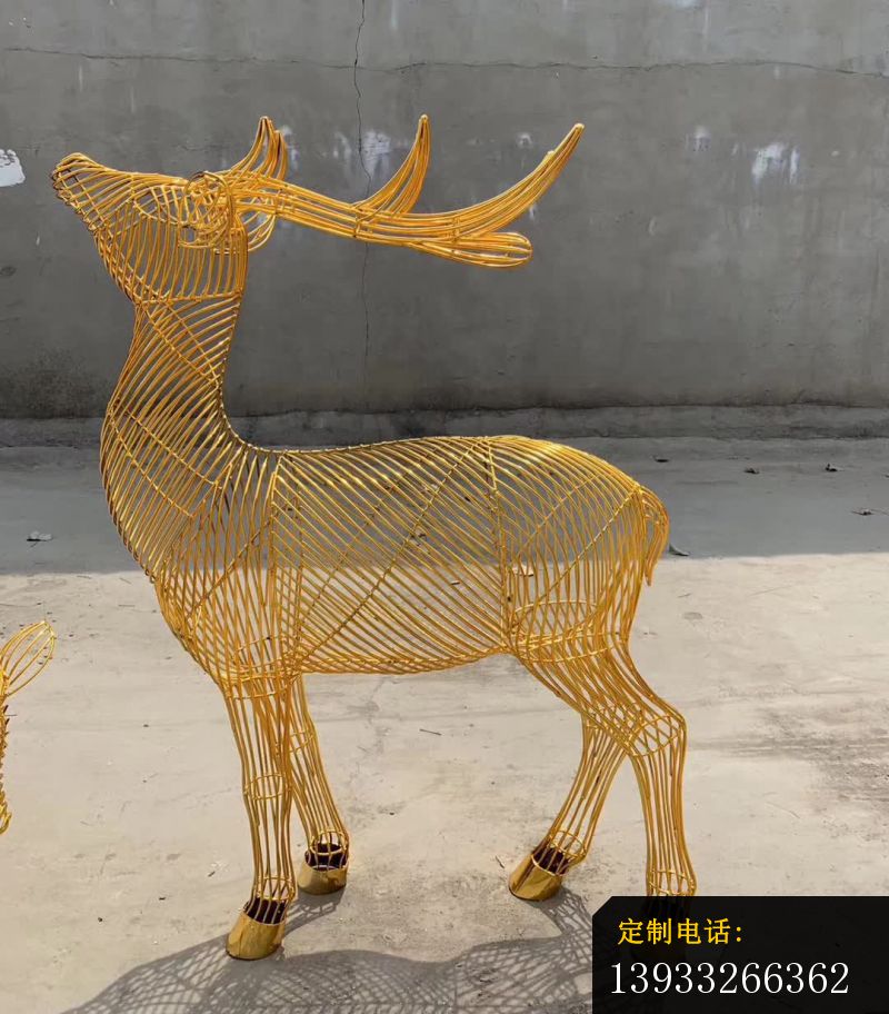 镂空鹿不锈钢摆件雕塑_800*912
