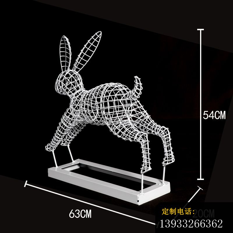 公园不锈钢镂空兔子雕塑_800*800