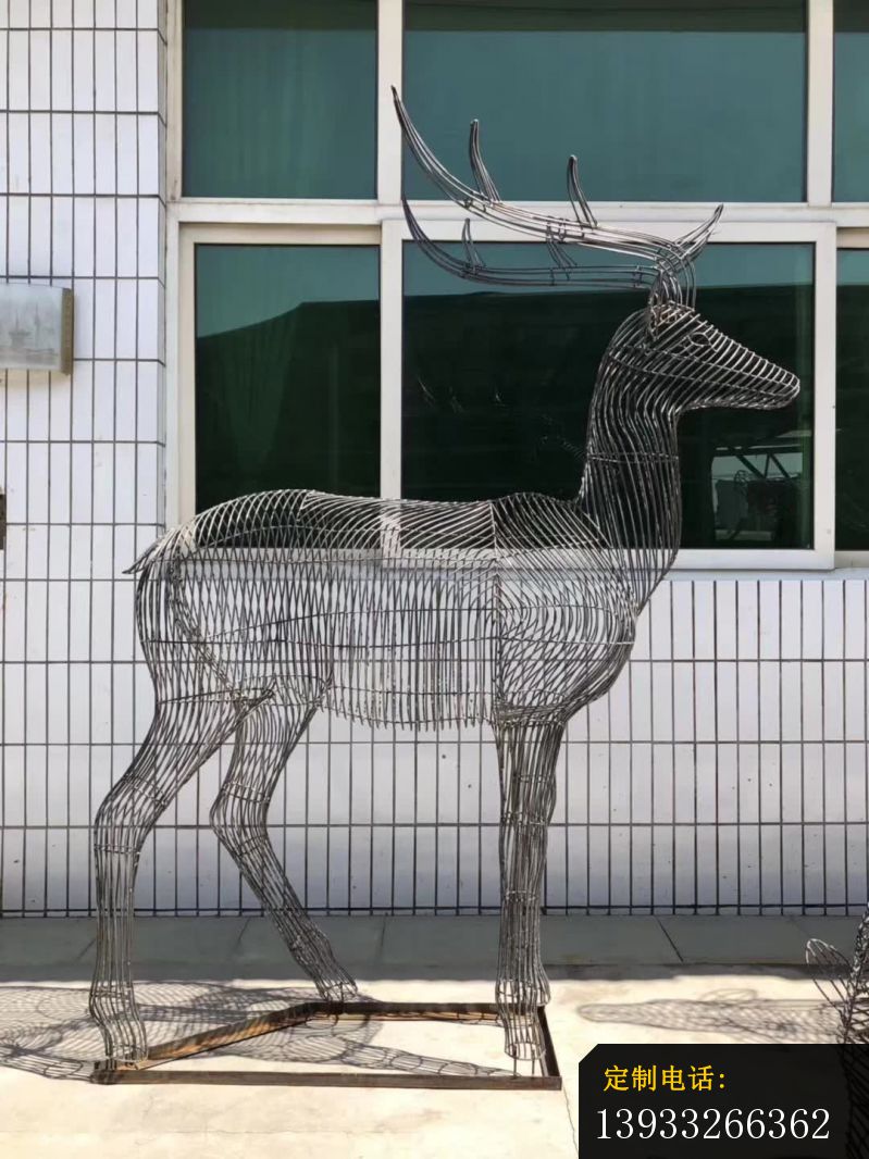 庭院不锈钢镂空鹿摆件雕塑_799*1066