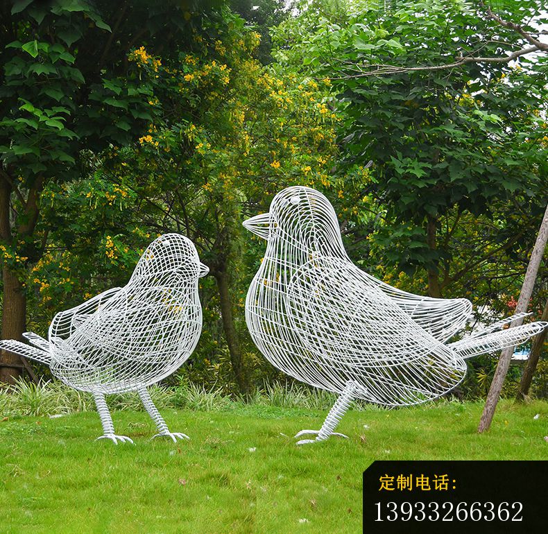 园林小鸟镂空不锈钢雕塑_790*770