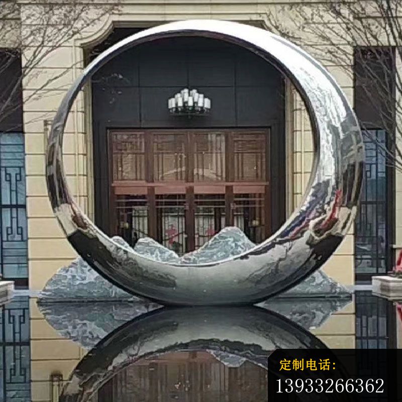 小区镜面不锈钢圆环造型雕塑_800*800