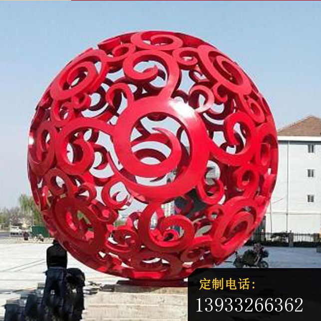 小区入口镂空球景观雕塑_643*643