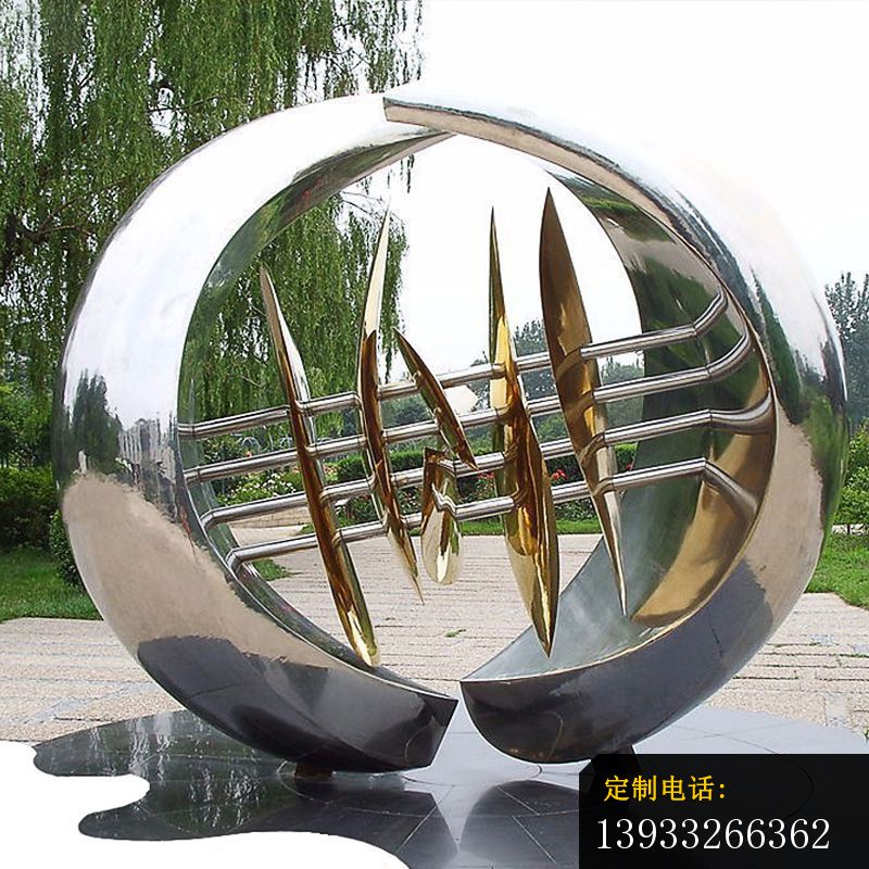 园林镜面不锈钢抽象造型雕塑_800*800