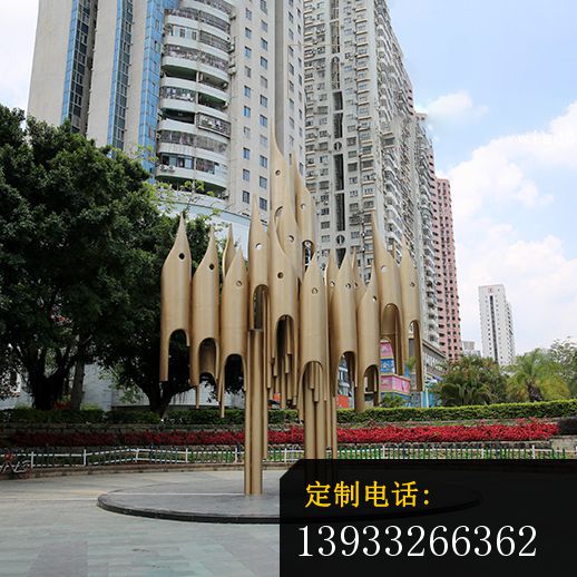 小区不锈钢钢笔造型雕塑_518*518