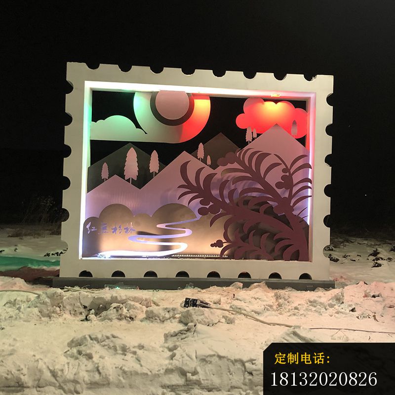 不锈钢彩色灯饰雕塑_800*800