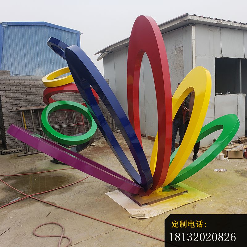 不锈钢喷绘圆环雕塑 2_800*800