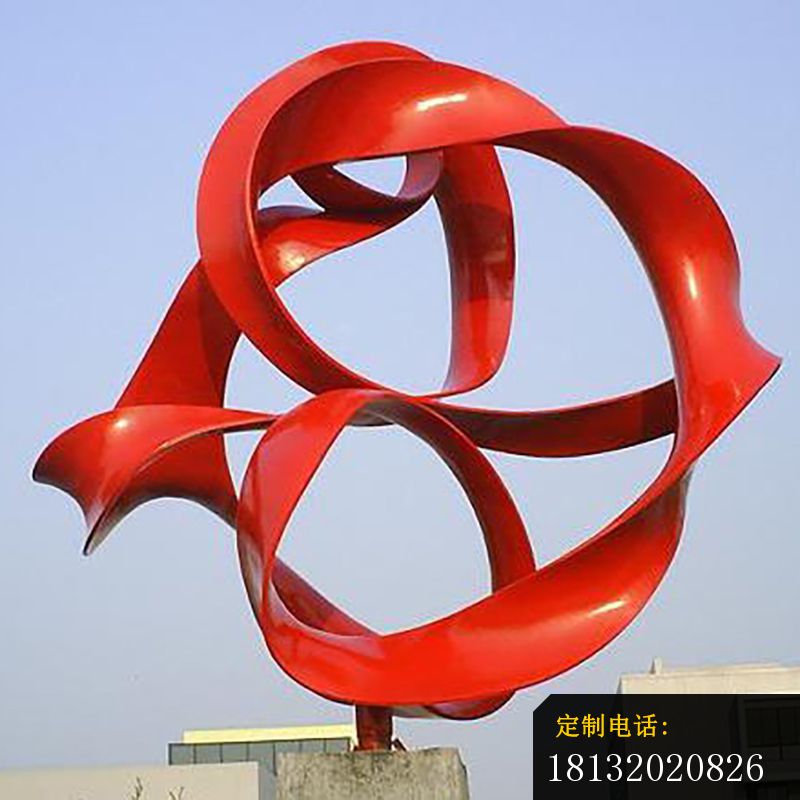 不锈钢抽象圆环彩带雕塑_800*800