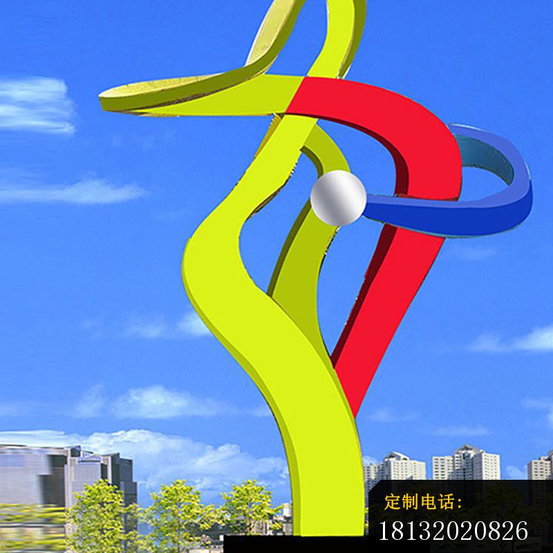 不锈钢广场喷漆标志雕塑_800*800