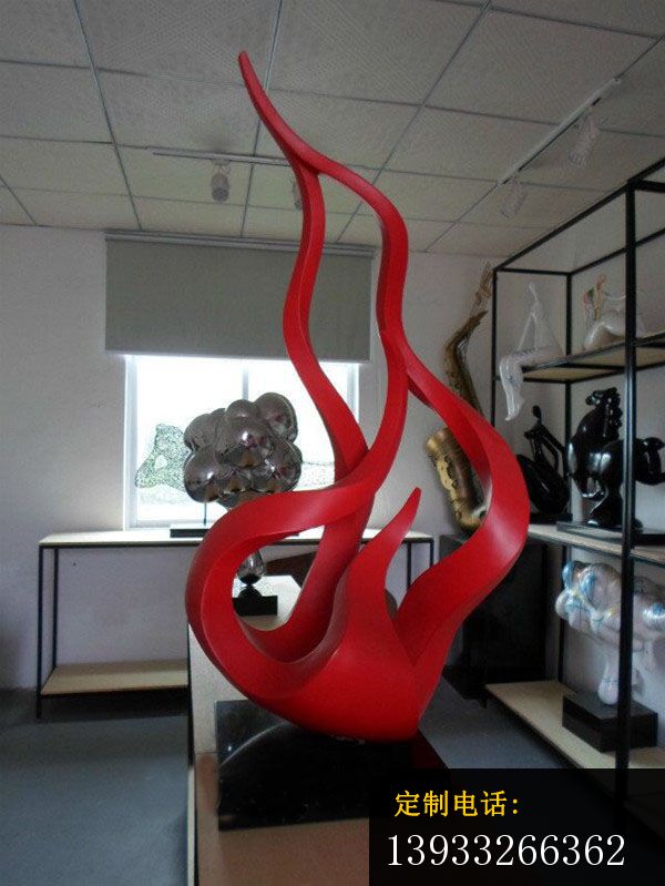 不锈钢抽象创意火苗雕塑_600*799