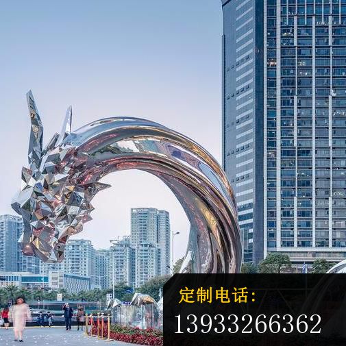 城市不锈钢抽象龙雕塑_505*505