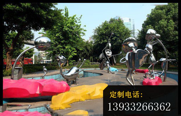 不锈钢抽象人物造型雕塑_620*400