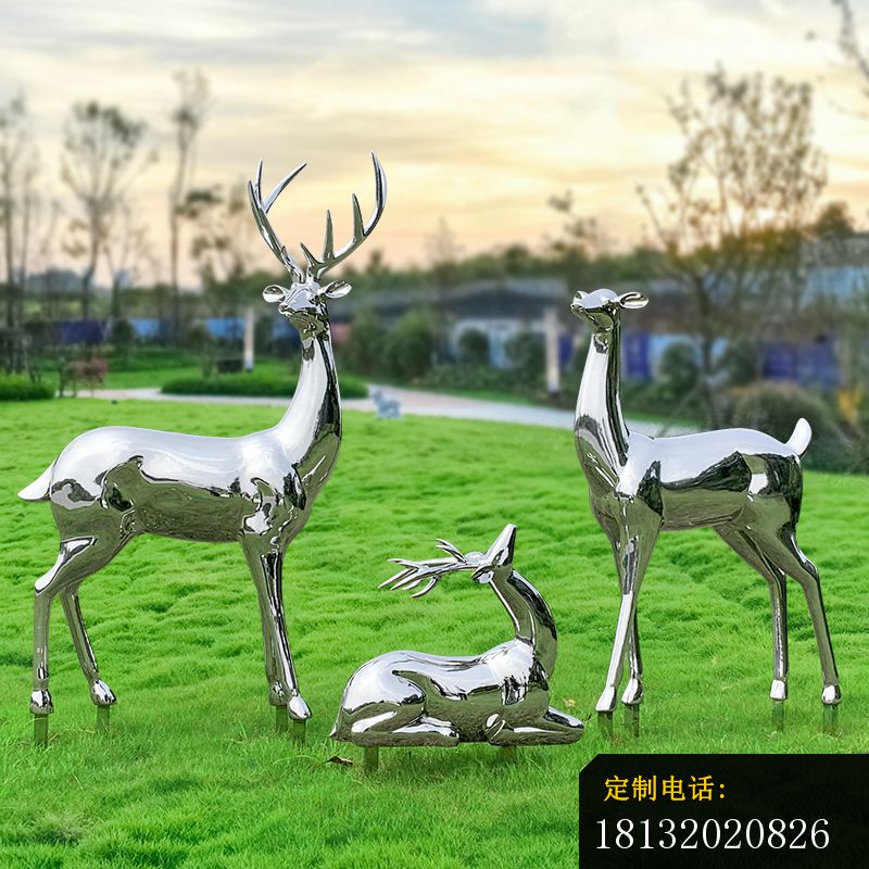 不锈钢园林镜面小鹿雕塑 (2)_800*800