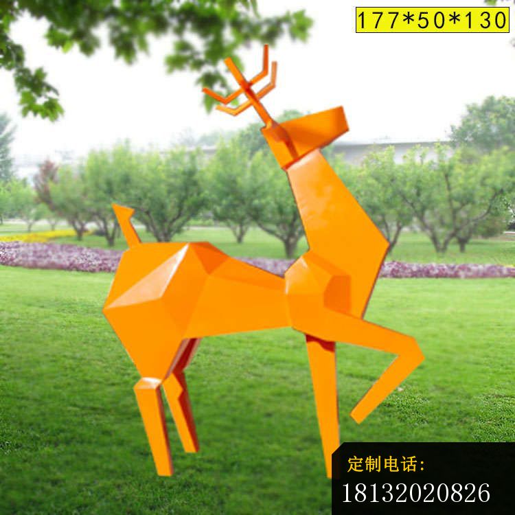 不锈钢彩色切面鹿雕塑 (1)_750*750