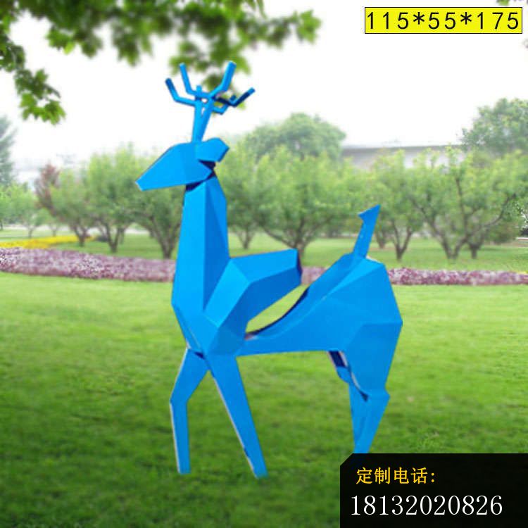 不锈钢彩色切面鹿雕塑 (4)_750*750