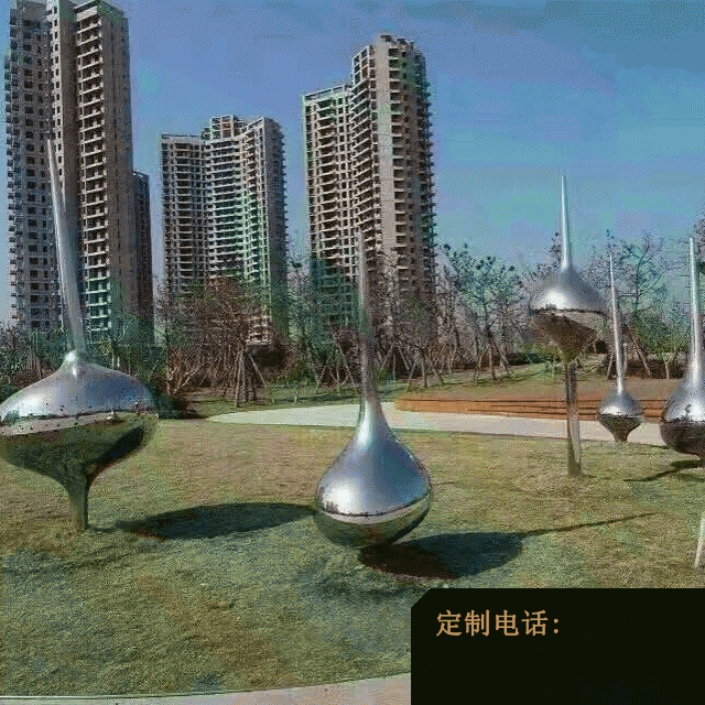 小区不锈钢抽象陀螺雕塑_640*640
