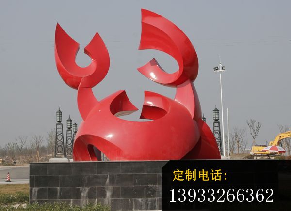 公园不锈钢抽象鱼雕塑_600*436