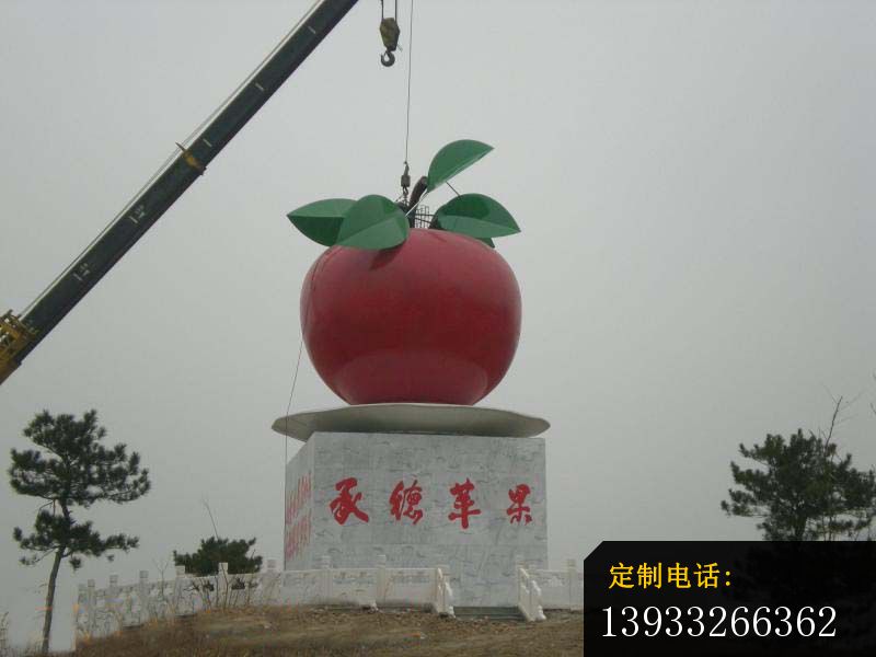 城市不锈钢红苹果景观雕塑_800*600