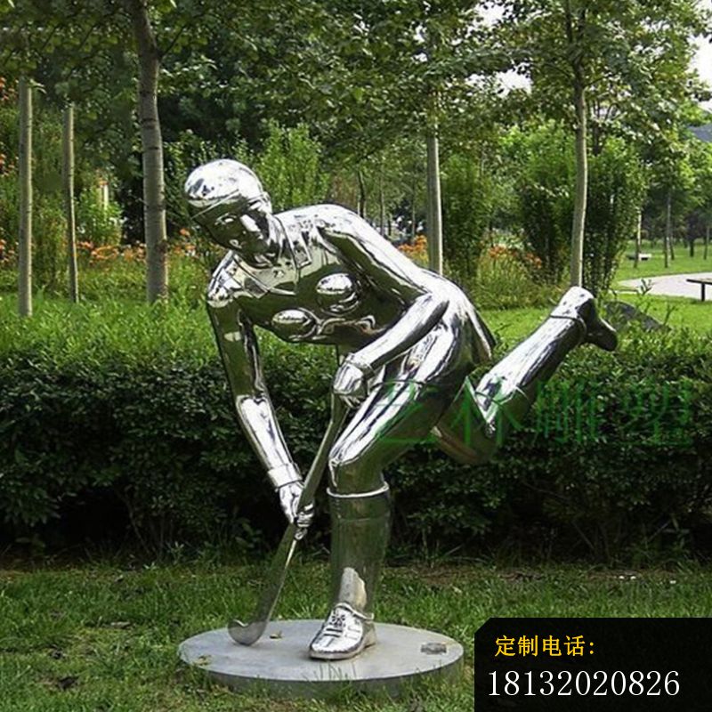 不锈钢镜面打保龄球人物雕塑_800*800